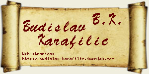 Budislav Karafilić vizit kartica